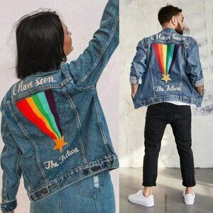 Levi's Embroidered Denim Jacket Rainbow Shooting Star